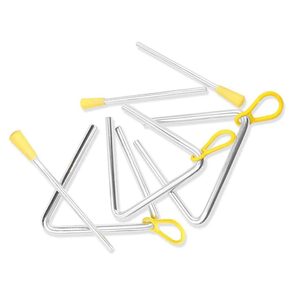ハンドパーカッション-トリプルコーナー子供用楽器-ストライカー付き-6パック-トリプルコーナー-4インチ