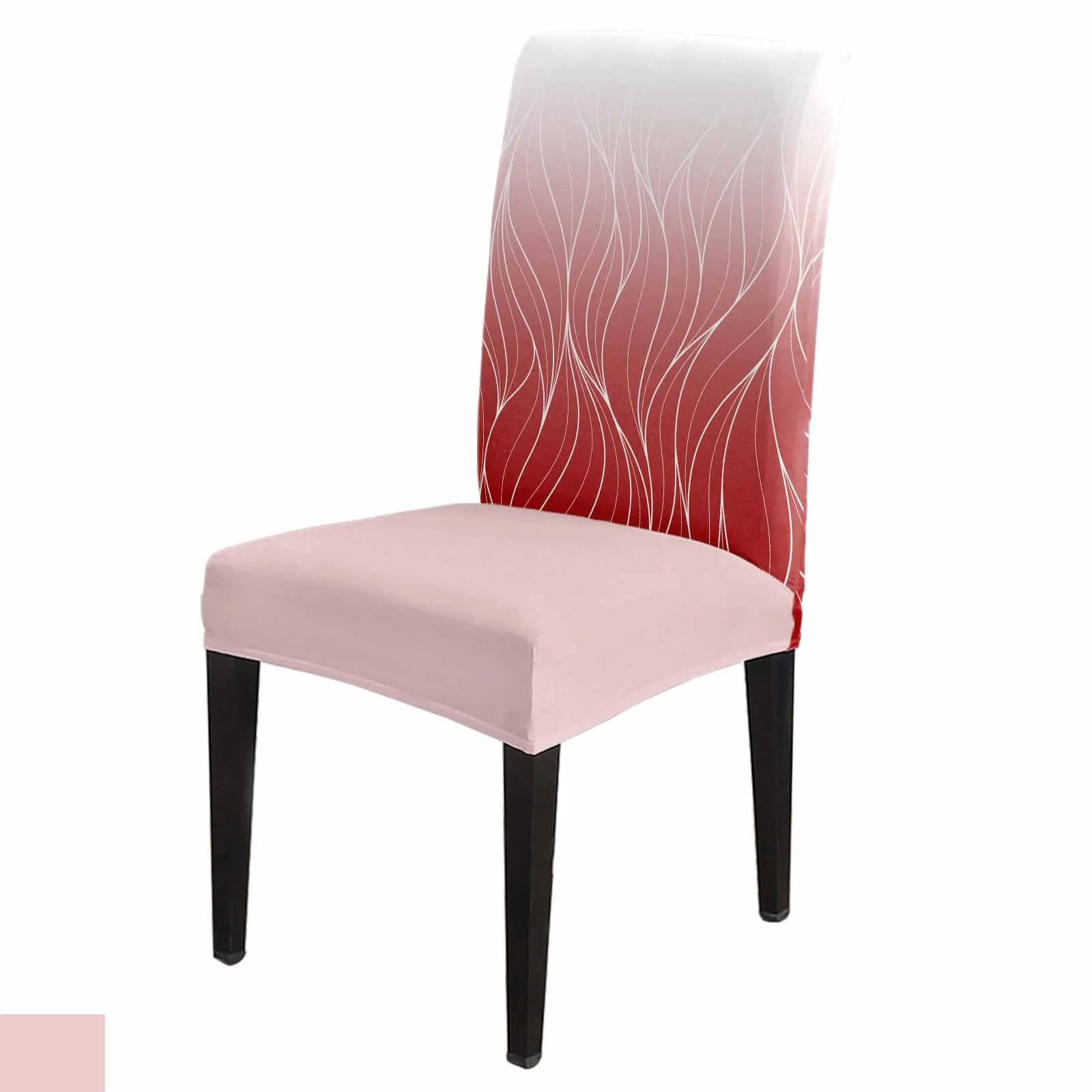 Red Gradient Line Texture 4/6/8PCS Spandex Elastic Chair Case For Wedding Hotel Banquet Dining Room