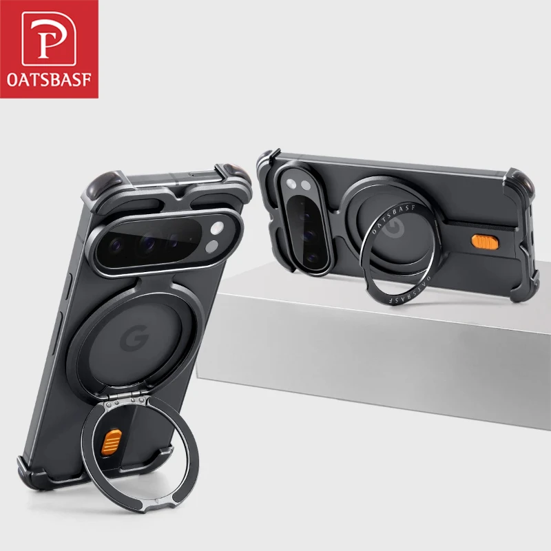 

Oatsbasf Phone Case for Google Pixel 10 Pro XL/10 Pro Fold/10/Pro with 360° Rotation Stand Magnetic Shockproof Protective Cover