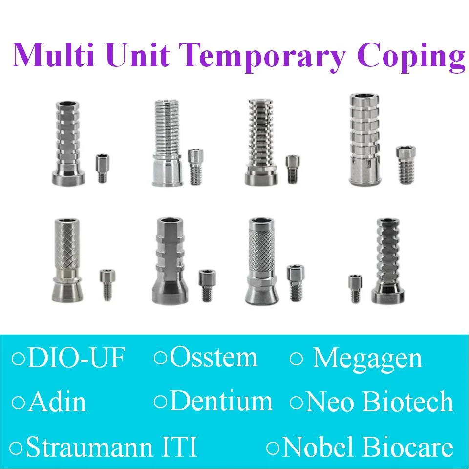 10Pcs Dental Multi-Unit Temporary Copings Compatible Multi-Brand Systems Titanium Screws Retained Interim Bridge Laboratory Tool