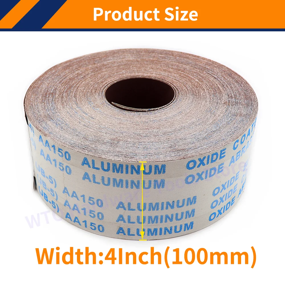 2m 100mm Width Sandpaper Roll 60-800 Grits Emery Cloth Roll Aluminum Oxide Abrasive Sandpaper for Wood Furniture Metal Sanding