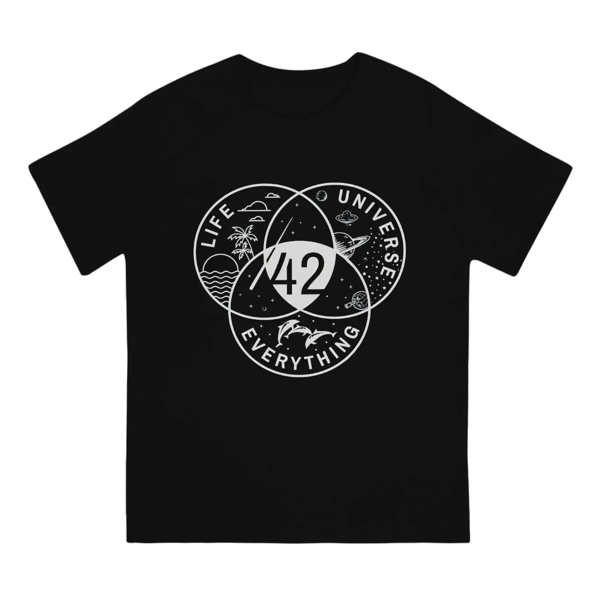 42 The Answer To Life The Universe And Everything Classic Tshirt Homme Men's Tees Polyester T Shirt For Men