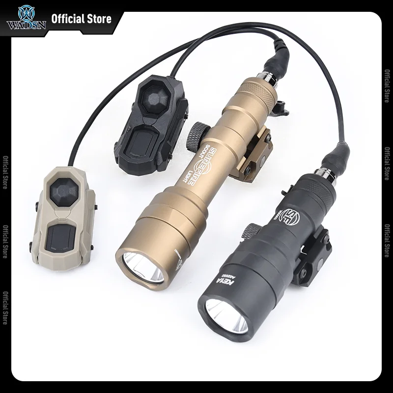 WADSN SF M300C/M600U Tactical Flashlight 510/800lumens White LED Light AXON Dual Switch Fit 20MM Rail Hunting Weapon Scout Light