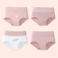 4 pièces culottes pour femmes taille haute sous-vêtements mode imprimé filles slips respirant coton culotte grande taille M-5XL femme Lingerie 4
