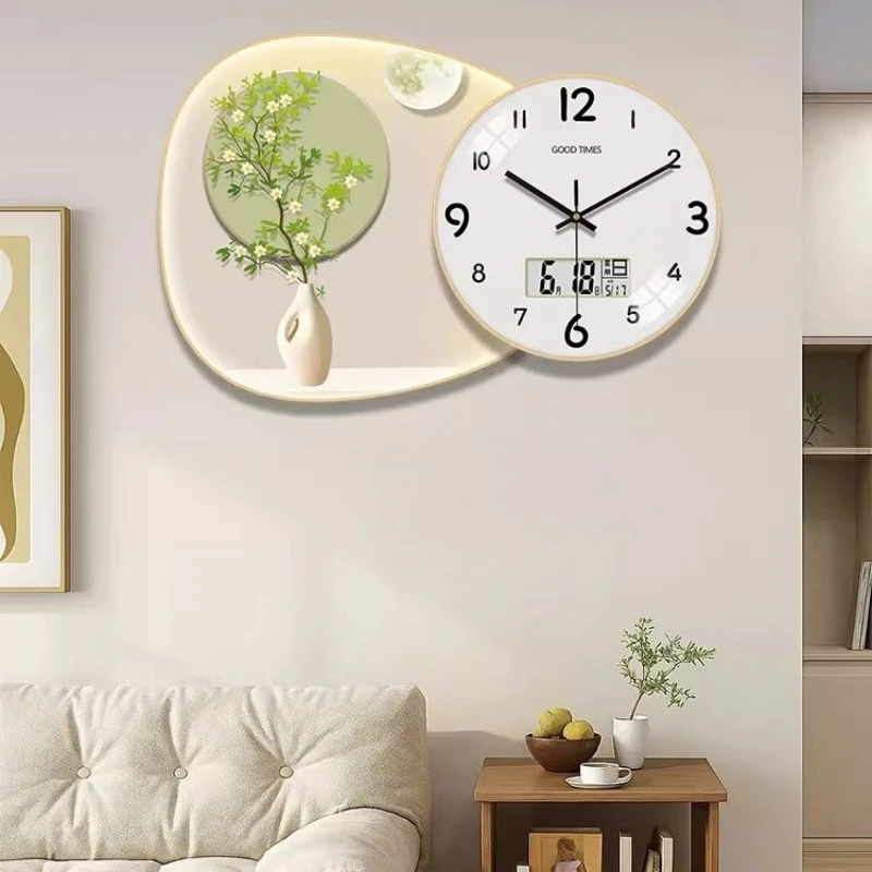 2025 New Model Creativity Wall Clock Cream Style Digital Clock Restaurant Mute Quartz Clock Corridor Mural Watch Home Decor