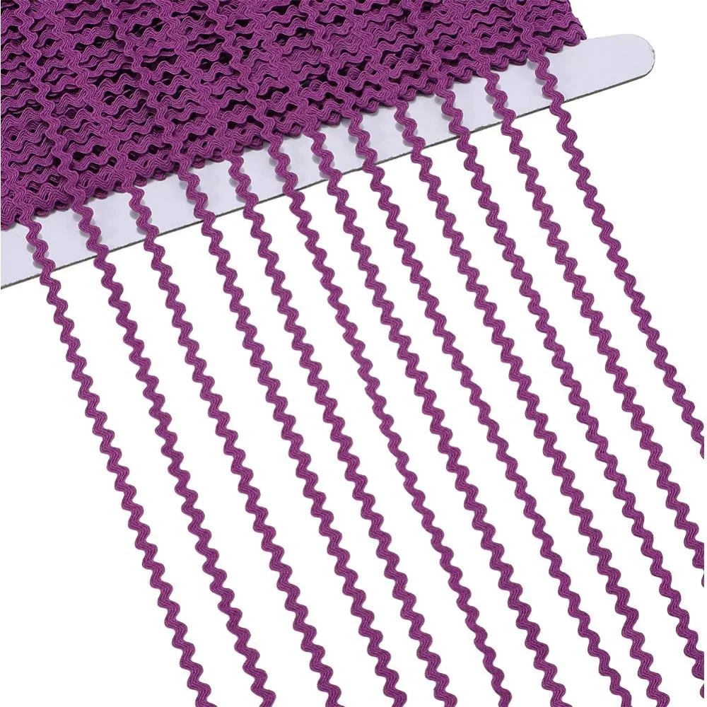 44 Yards Rick Rack Trim RIC Rac 1/8 inch Rickrack Lace Wave Ribbon Zig Zag Purple Wave Bending Fringe Lace Trim S Shaped