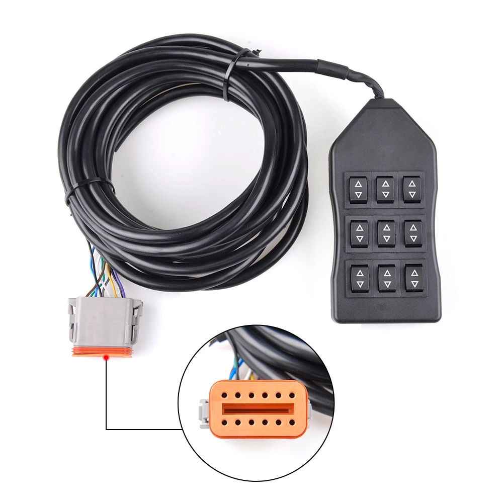 12V Universal Air Ride Suspension Manifold Valve 9 Switch 5M Box Controller 52mm 2 Display Pressure Gauge 1/8 Kit