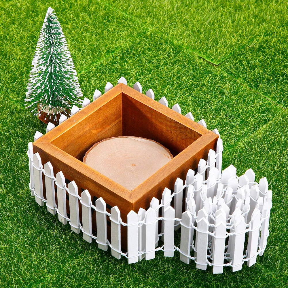 1pcs Mini Wooden Fence for Fairy Gardens and Flower Pot Embellishments - Durable Home & Garden Decor, Perfect for Christmas
