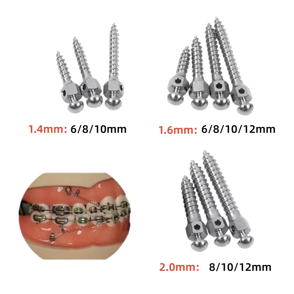 20/10Pcs Dental Orthodontic Mini Implant Micro Screws Self Drilling Screwdriver Matching Tool Titanium Alloy Bone Screw