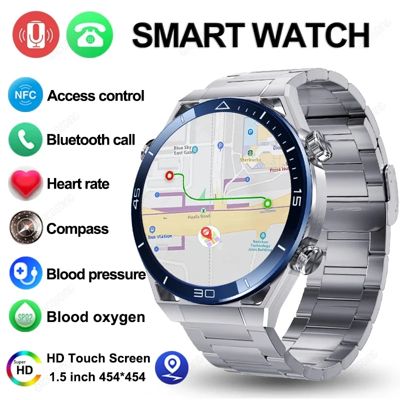 

2024 New Smart Watch Men NFC ECG+PPG Luxury Business Smartwatch Men Bluetooth Call GPS Motion Tracker Compass Watches Ultimate