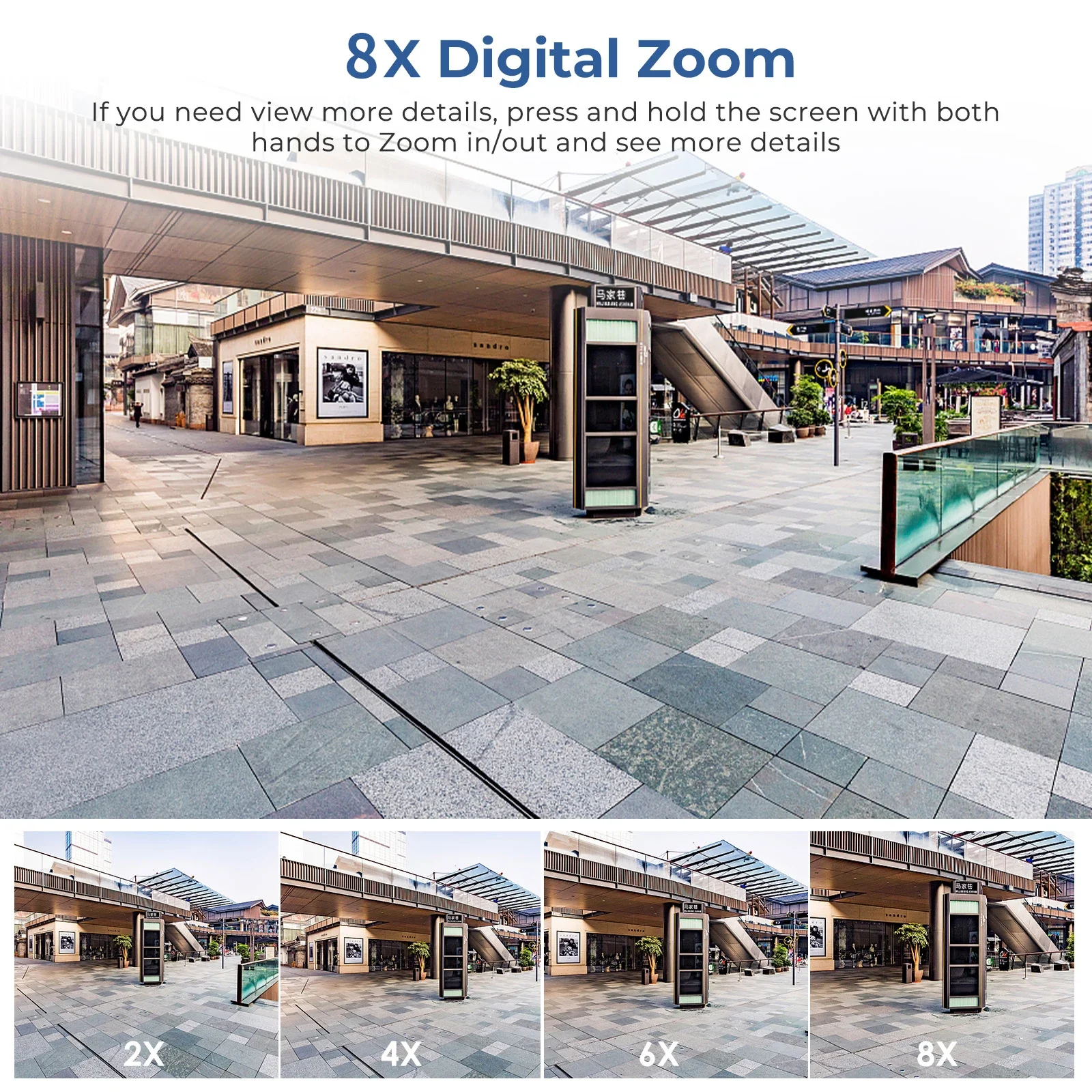 4K 8MP Wireless Surveillance Camera Dual Lens 4X Digital Zoom Color Night Vision AI Human Detect Outdoor Security PTZ IP Cameras