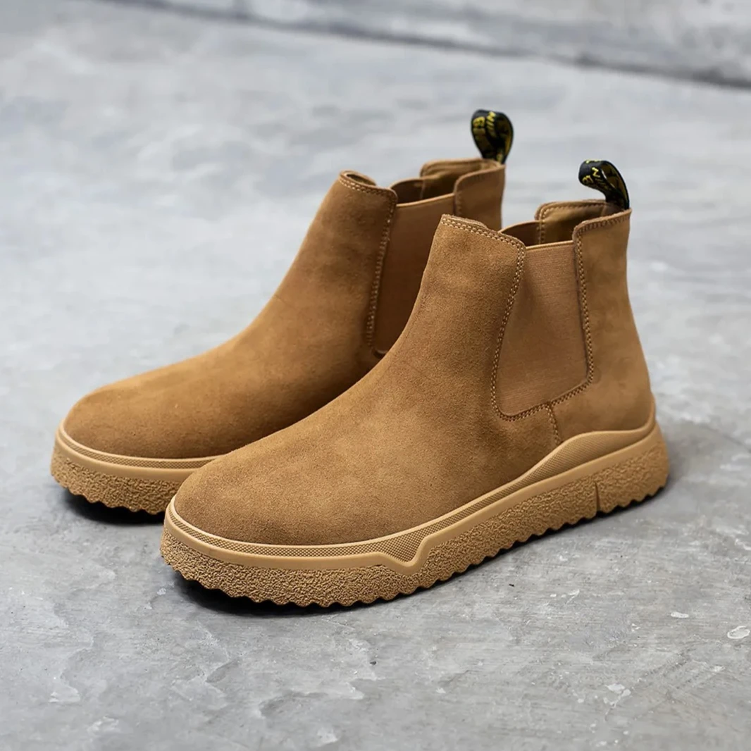 

Новые модные мужские короткие ботинки, повседневная обувь из натуральной кожи с высоким берцем, уличные крутые ботильоны без шнуровки