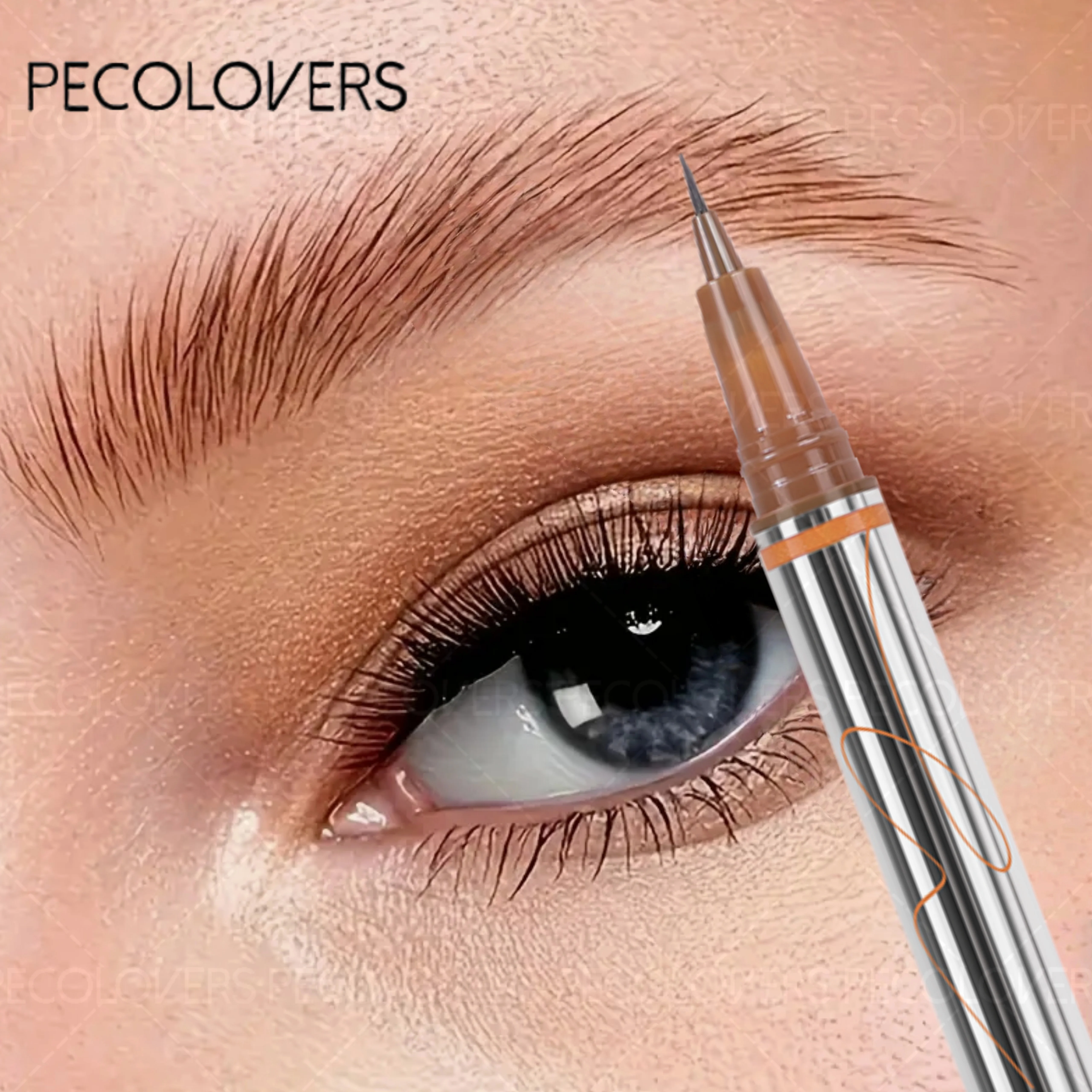Wasserdichter flüssiger Augenbrauenstift, 0,01 mm, ultrafein, schweißfest, natürlicher Eeyeliner, liegender Seidenraupenstift, dauerhaftes Make-up, Augenkosmetik