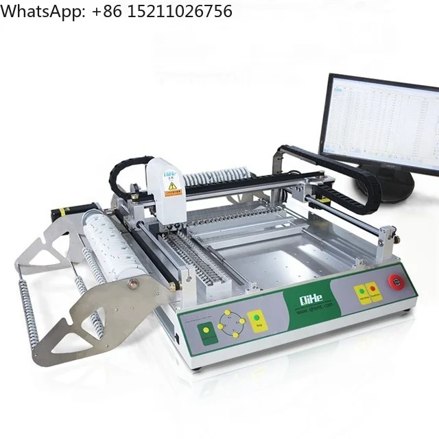 QIHE Desktop Vision Small Smd Pick and Place LED Making PCB Assembly Machine TVM802BX SMT Equipment