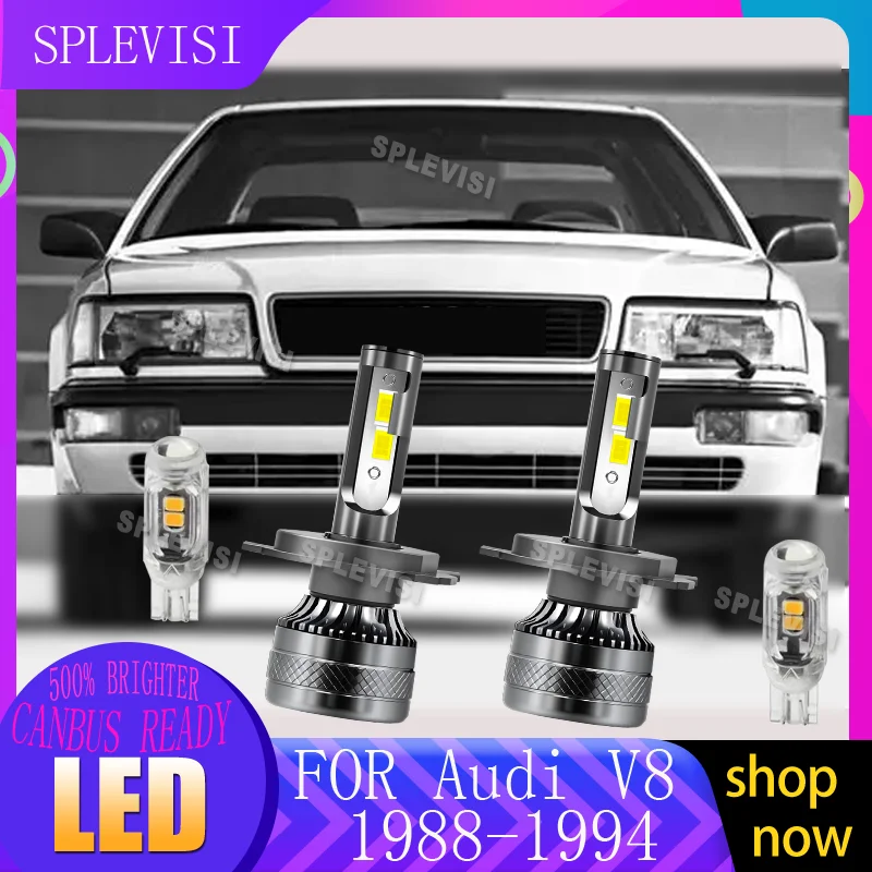 

making night driving safer and more comfortable LED CANBUS Ready Headlight H4 9003 For Audi V8 1988 1989 1991 1992 1993 1994