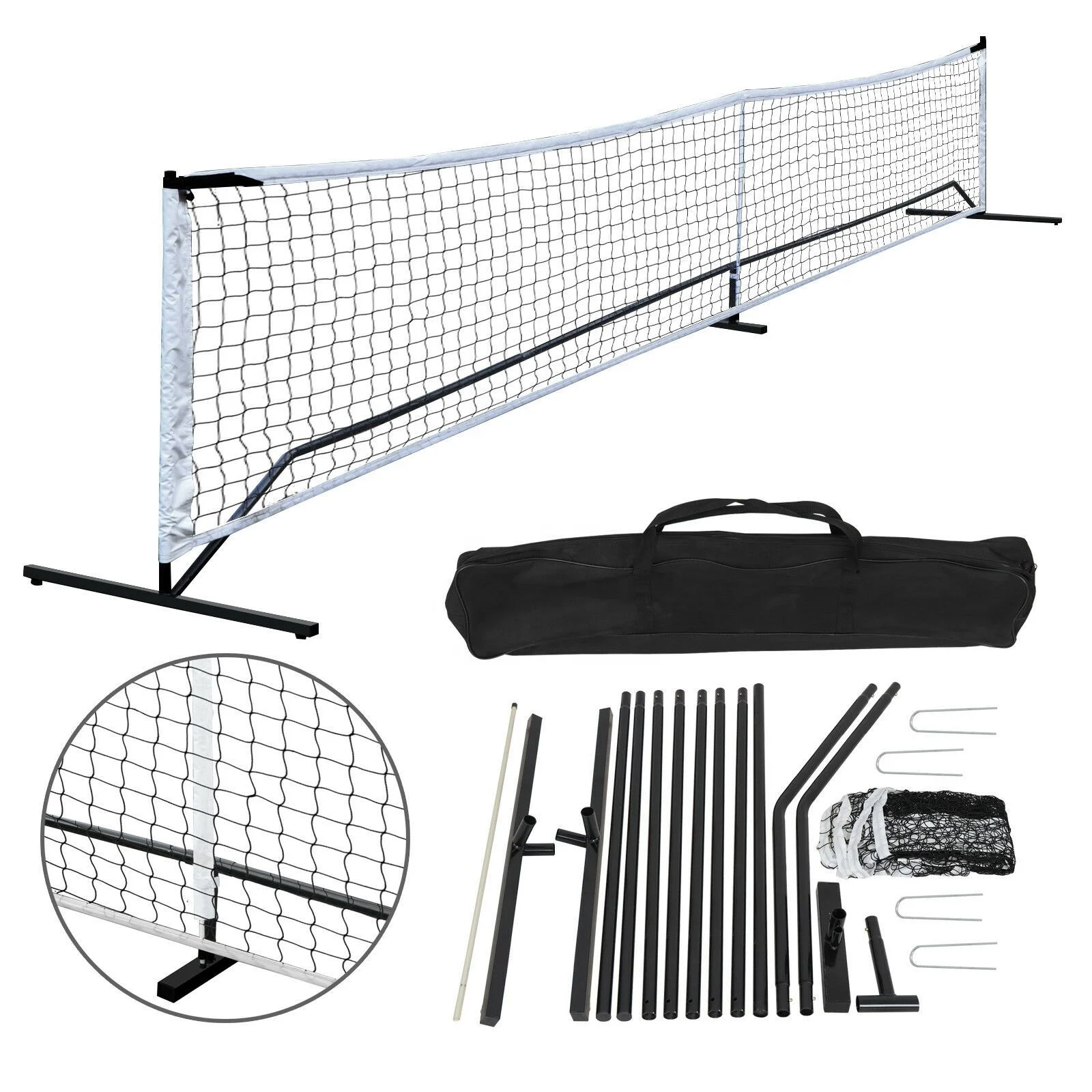 1 conjunto de rede portátil de pickleball, suporte para tênis, vôlei, futebol, acessórios de pickleball, equipamentos esportivos de bola 2025
