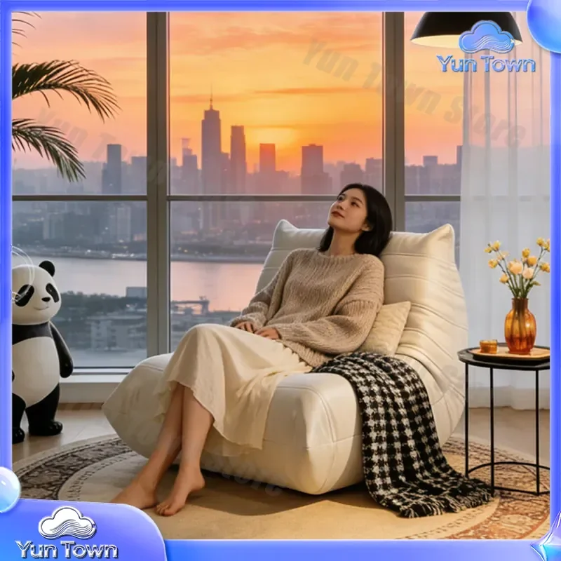 for Caterpillar lazy sofa recliner for sleeping living room leisure single small sofa ergonomic adjustable high back modern