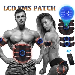 Electric Muscle Stimulator EMS Abdominal Fitness Stickers Rechargeable Body Slim Massager Wireless LCD Display Buttocks Trainer