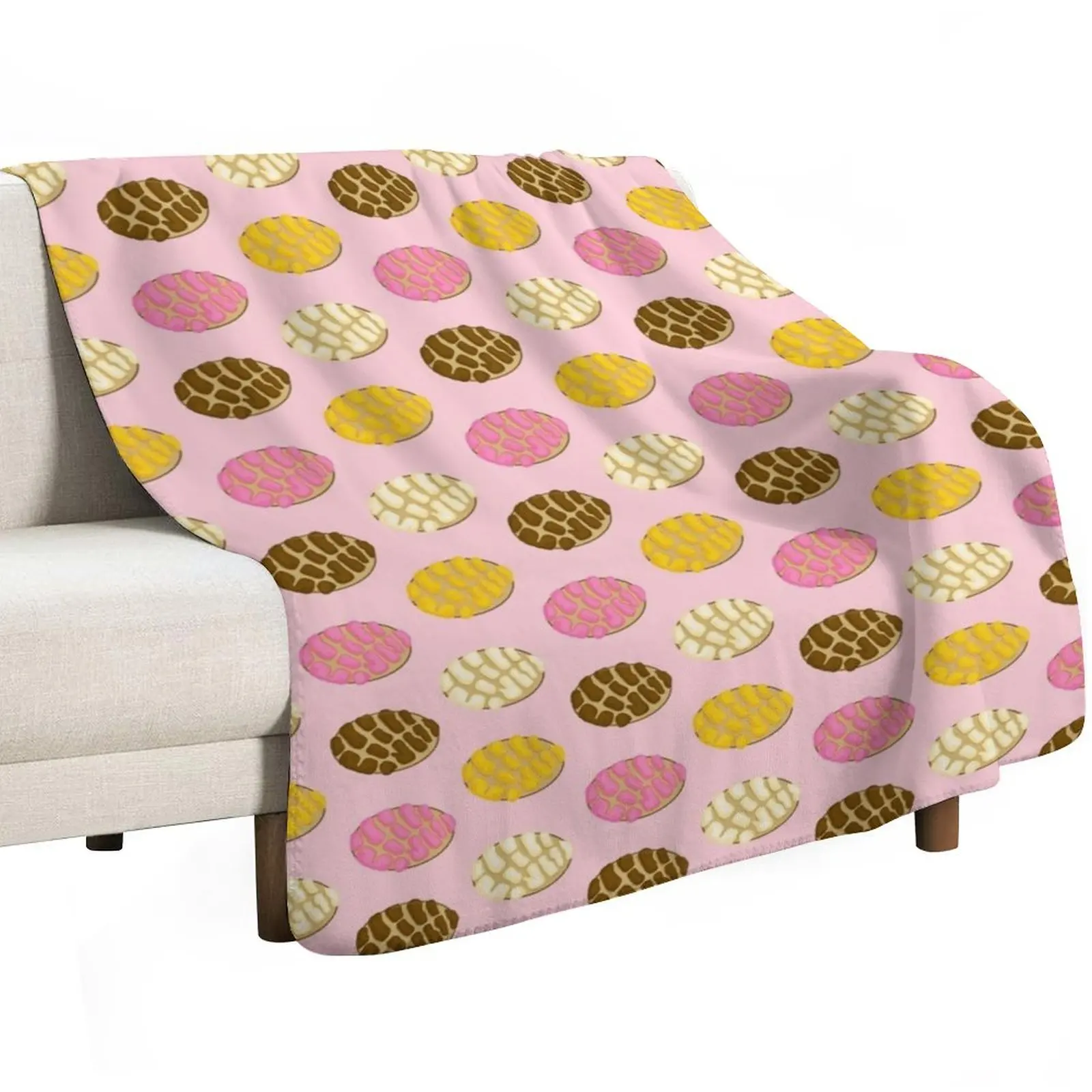 Latino Concha Mexican Bread Pan Dulce Pink Throw Blanket Soft Big Personalized Gift Bed linens anime Furrys Blankets