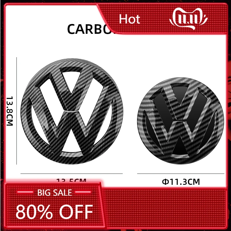 

Для VOLKSWAGEN VW: 2 шт. сменных эмблем для Volkswagen VW Golf 7 MK7 2014-2017, для передней решетки капота и заднего багажника, логотип
