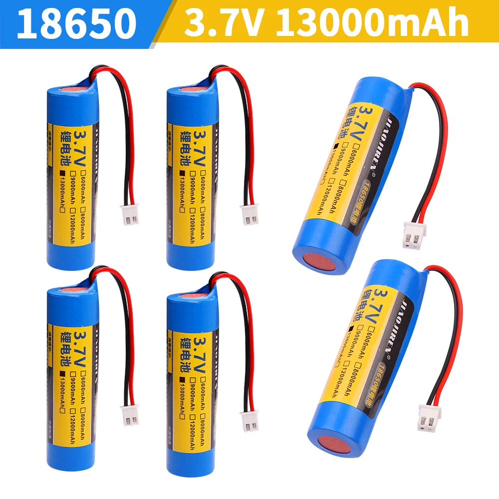 3.7V 18650 13000mah Battery Pack Xh2.54-2p Plug Li-lon Rechargeable Lithium Battery with charger Clock Bluetooth Audio Battery