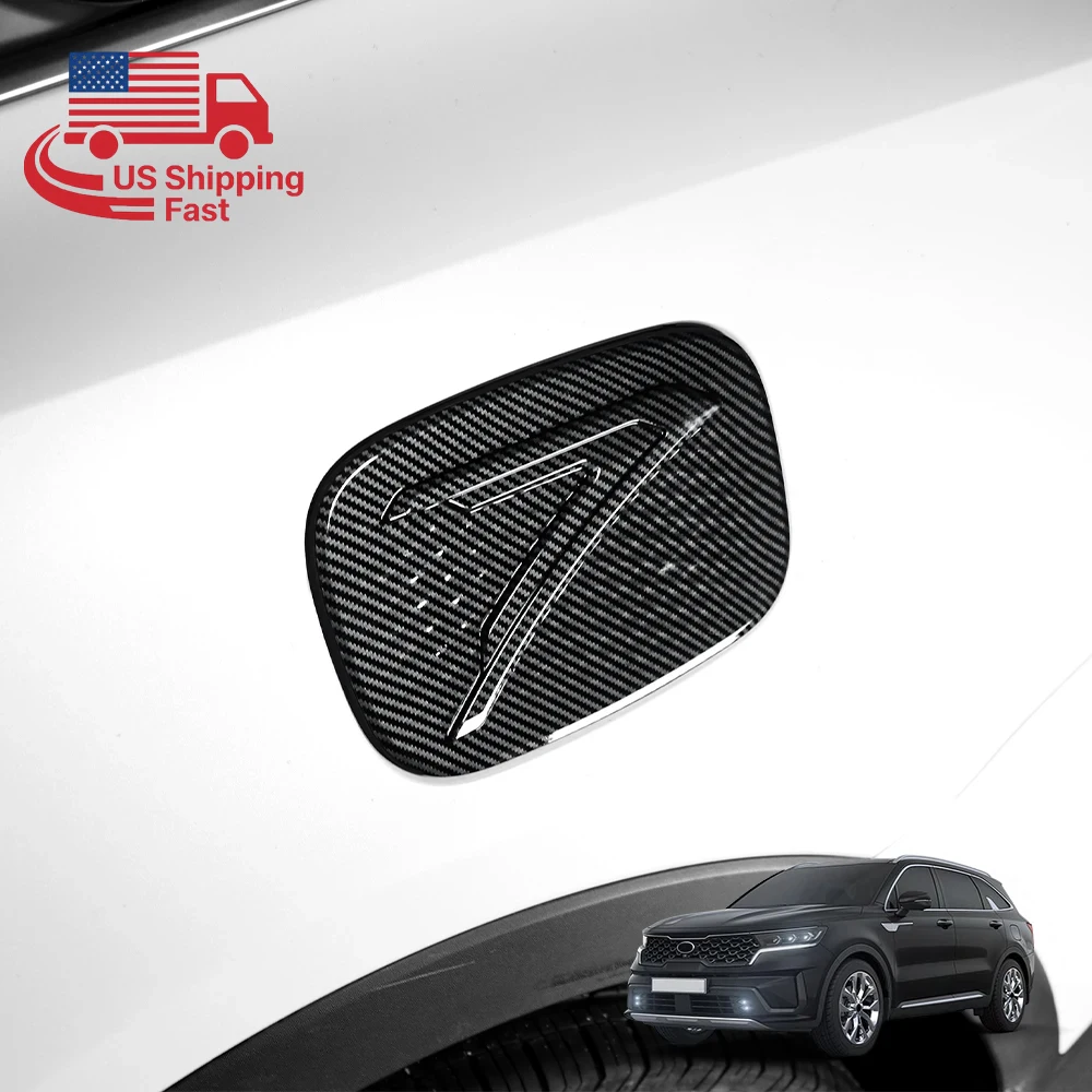 

Carbon Fiber Black Car Fuel Tank Cap Decoration Cover Trim Exterior Accessories For Kia Sorento MQ4 2021-2026