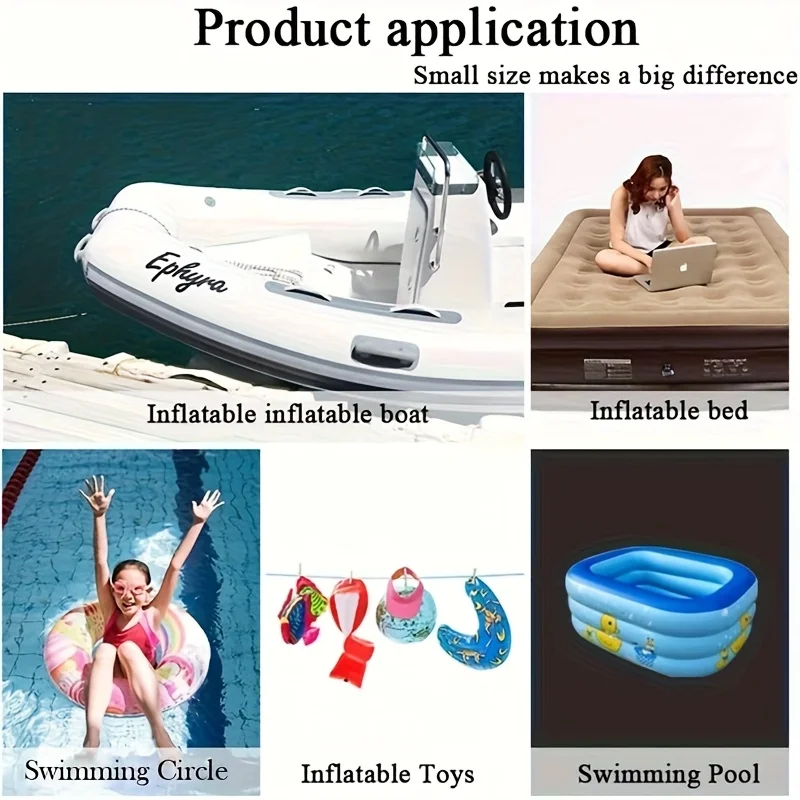 Portable Electric Air Pump for Camping, Inflator Deflator with LED Light, Rechargeable Mini Air Compressor for Air Mattress Boat - view 4