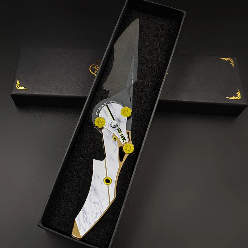 Periféricos de juego chinos de la fuerza Delta de 22CM, cuchillo plegable Blade of Mercy, modelo de arma de Metal completo, adornos coleccionables, juguete para niño