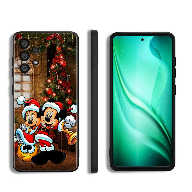 Disney Christmas Mickey Mouse For Samsung A55 A35 A25 A15 A14 A73 A53 A13 A05S A03S A02S A71 A52 A32 Black Soft Phone Case