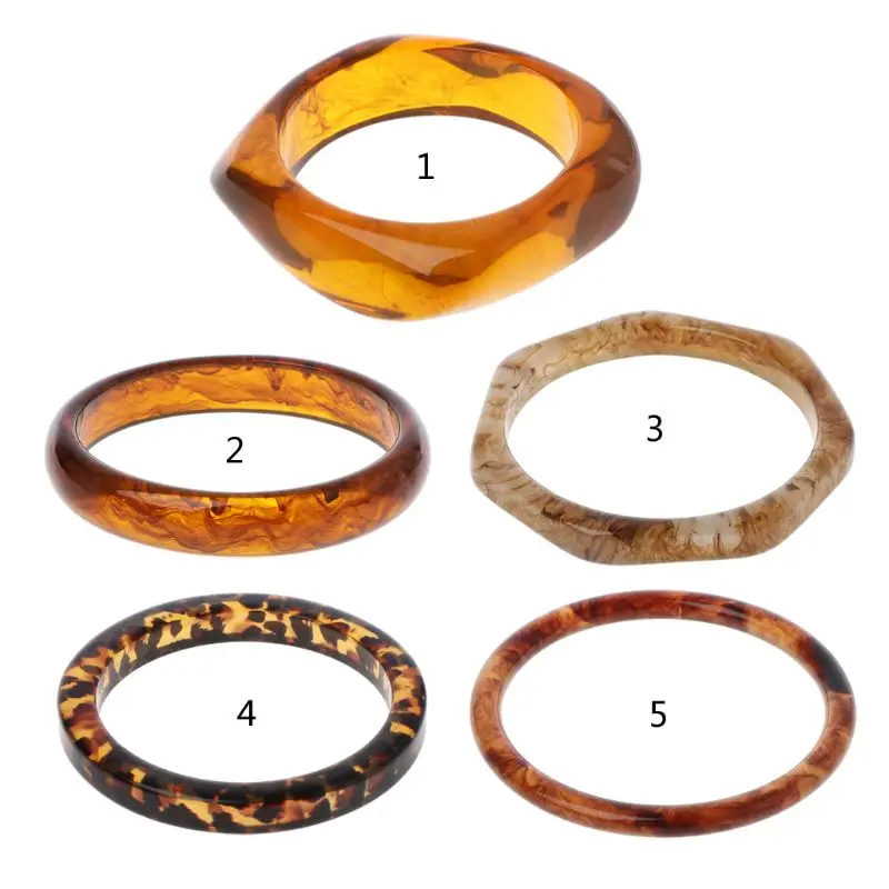 Tortoiseshell Acrylic Bracelet Resin Brown Leopard Mottled Bangle Women Jewelry Drop Shipping