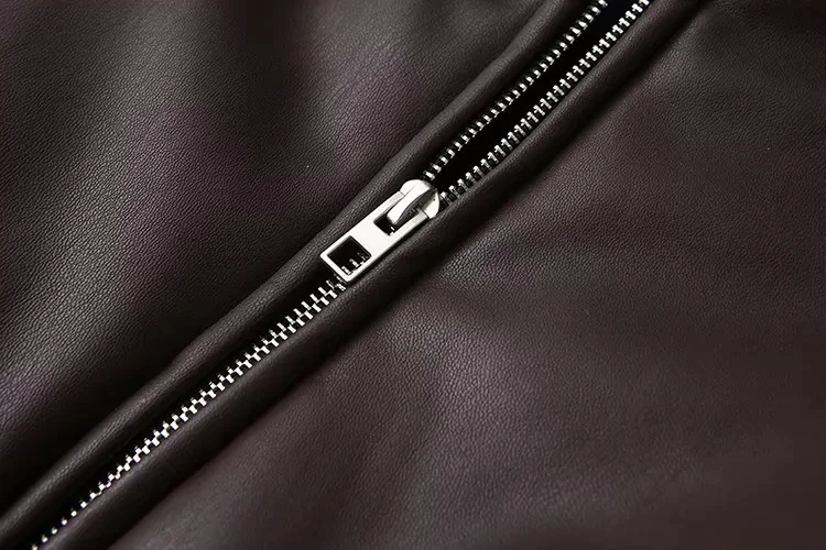 سترة نسائية صيفية جديدة من جينلياوغ، مصنوعة من الجلد الصناعي السميك والقطن، بأسلوب الشارع، بأكمام طويلة وياقة بولو وإغلاق بسحاب