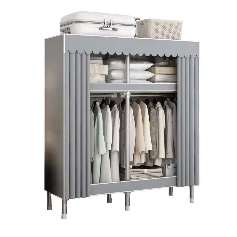 Large Capacity Metal Foldable Cloth Cabinet Vintage Style Convertible Furniture for Home Apartment Bathroom Storage
