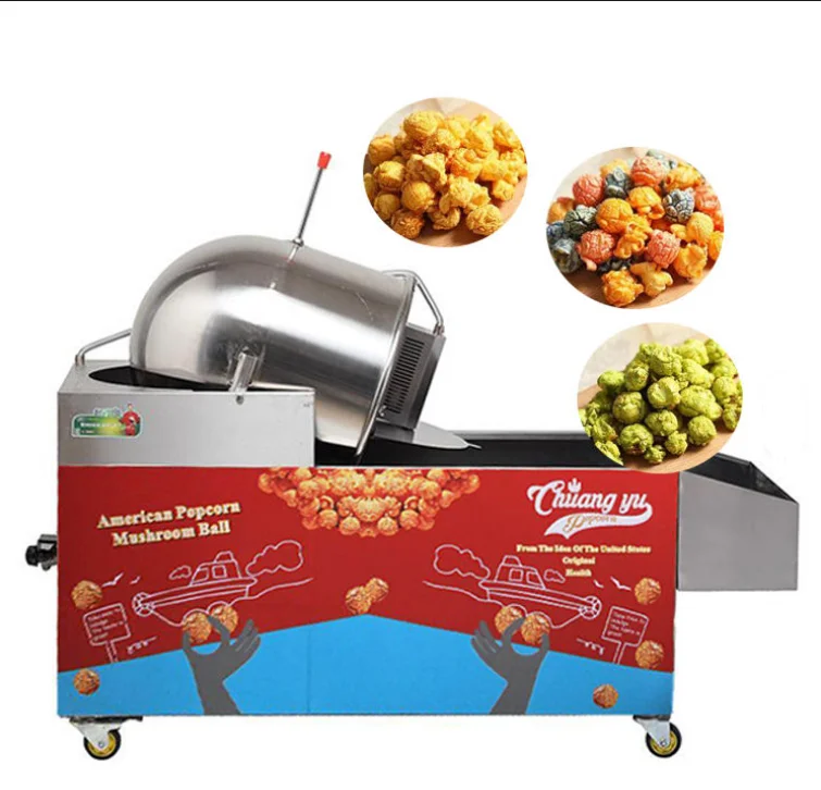 Horus Gas Powered Stainless Steel Commercial Popcorn Machine High Yield For Supermarket Store