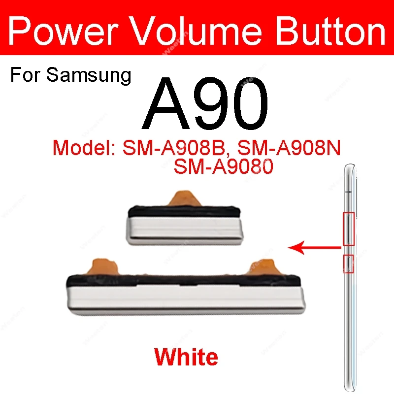 Phone Volume + Power button Use For Samsung Galaxy A80 A90 A8050 A9080 5G up / down volume Side keypads Replacement Repair Parts image 3