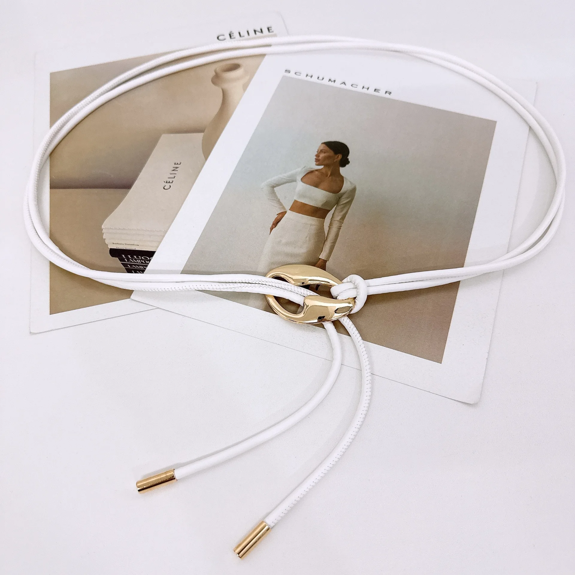 Нишевый дизайн, пояс Майяра, золотой полый плетеный узел, кожаная веревка, поясная цепочка, простая мода, высококачественный чехол на талию