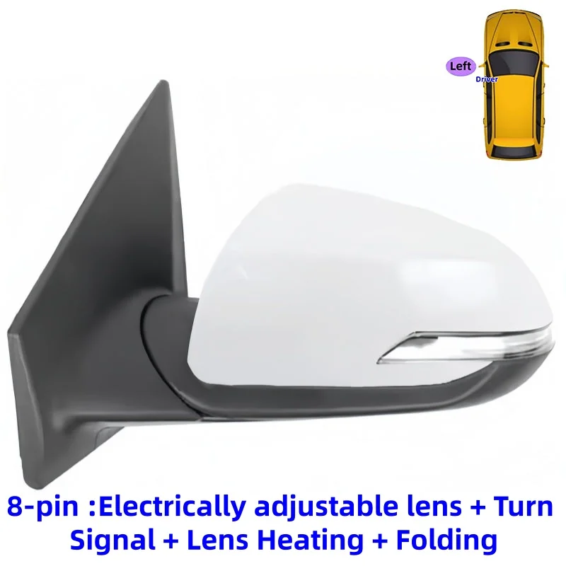 Elektrisch verstelbare lens knipperlicht verwarmings- en inklapbare 7/8-pins auto achteruitkijkspiegelset voor Kia Rio 2018 2019 2020 2021