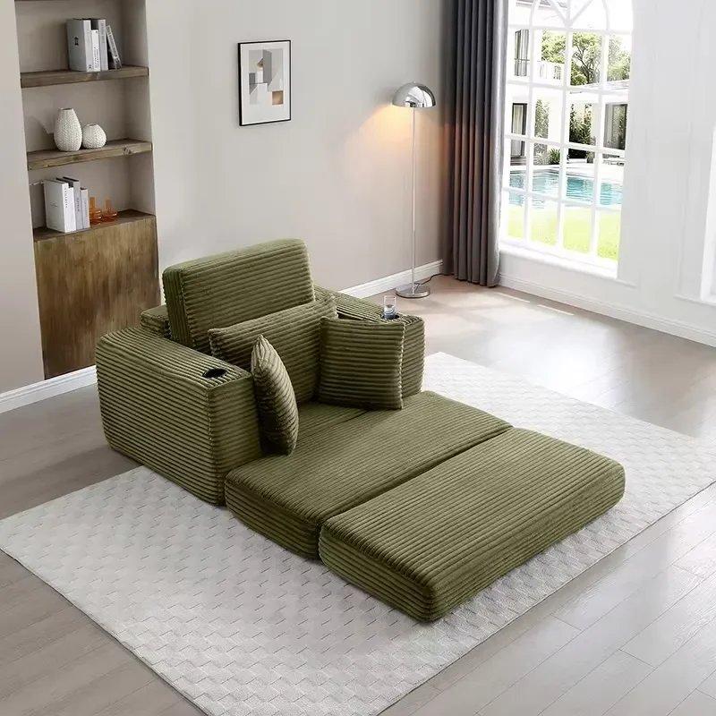 Vacuum Compressed Cloud Sofa Cream Fabric Bubble Chair Single Seat Modern Lazy Floor Couch for Living Room Lounge Furniture