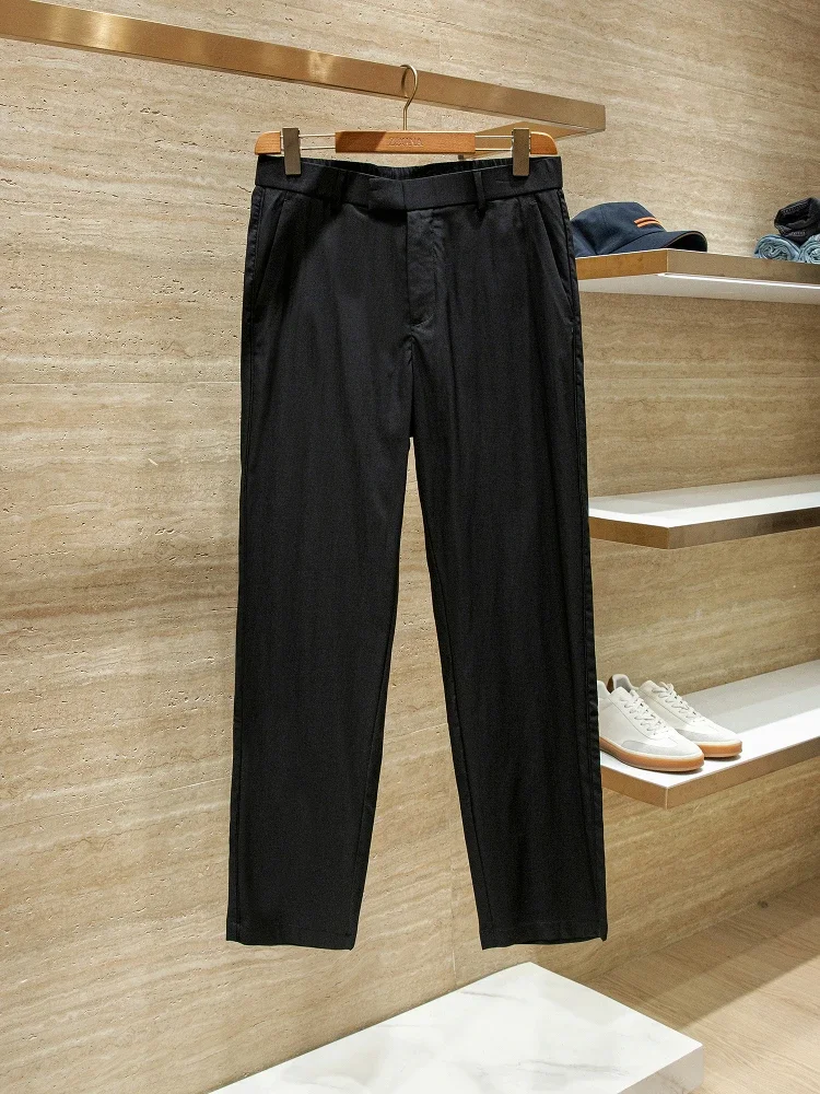 PR Lyocell Blended Summer Thin Old Money Style Men's Business Casual Pants
