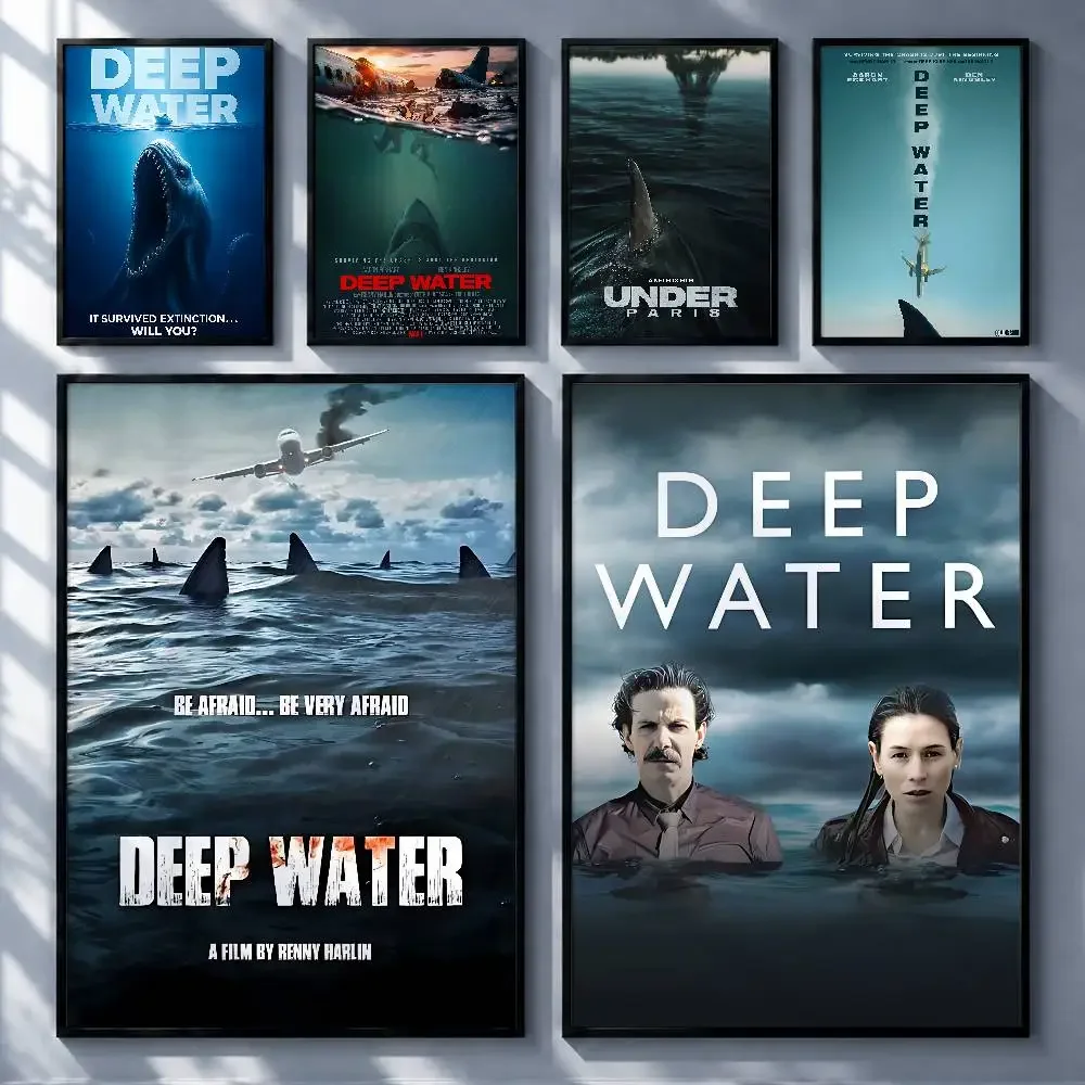 Dark Movie Deep Water Posters Premium Self-Adhesive No Residue Wall Sticker for Home Office Bar Decor