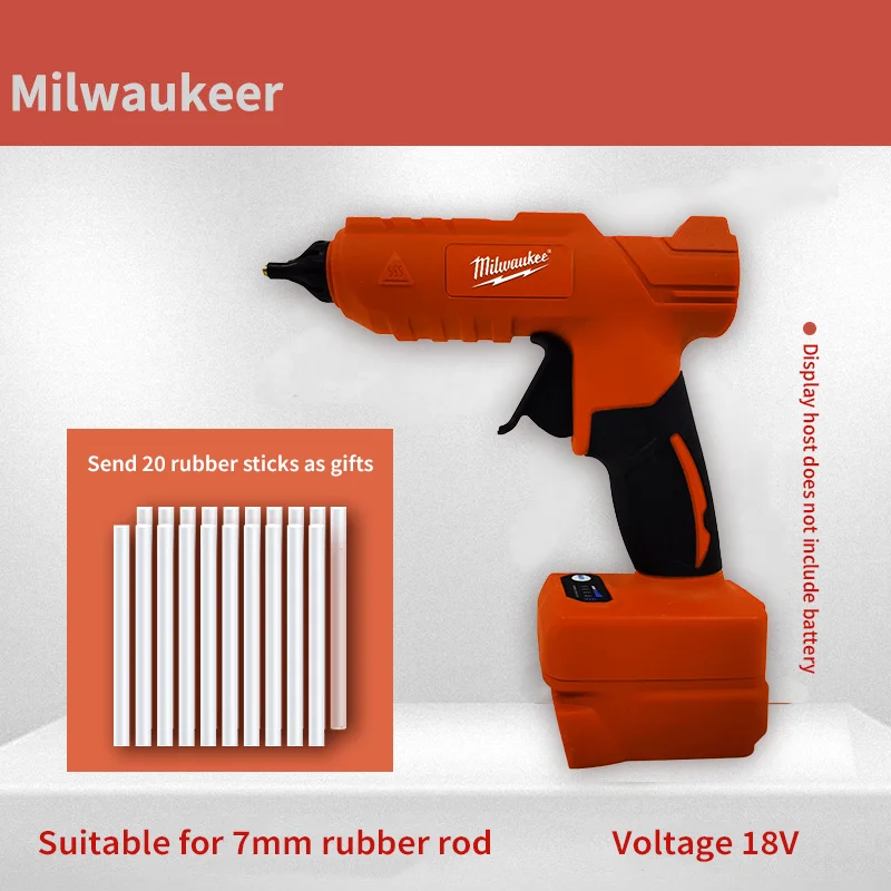 Milwaukee Cordless Hot Glue Gun for Milwaukee 18V Battery Tools for Arts Crafts DIY Repair with 30 Pcs Hot Glue Sticks  Portable