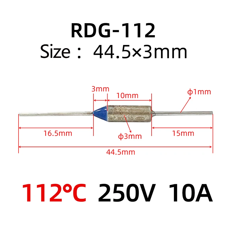 10 قطعة 250 فولت 10A الصمامات الحماية الحرارية التحكم في درجة الحرارة 84 ° ج 98 ° ج 112 ° ج 141 ° فتيل درجة الحرارة C #4