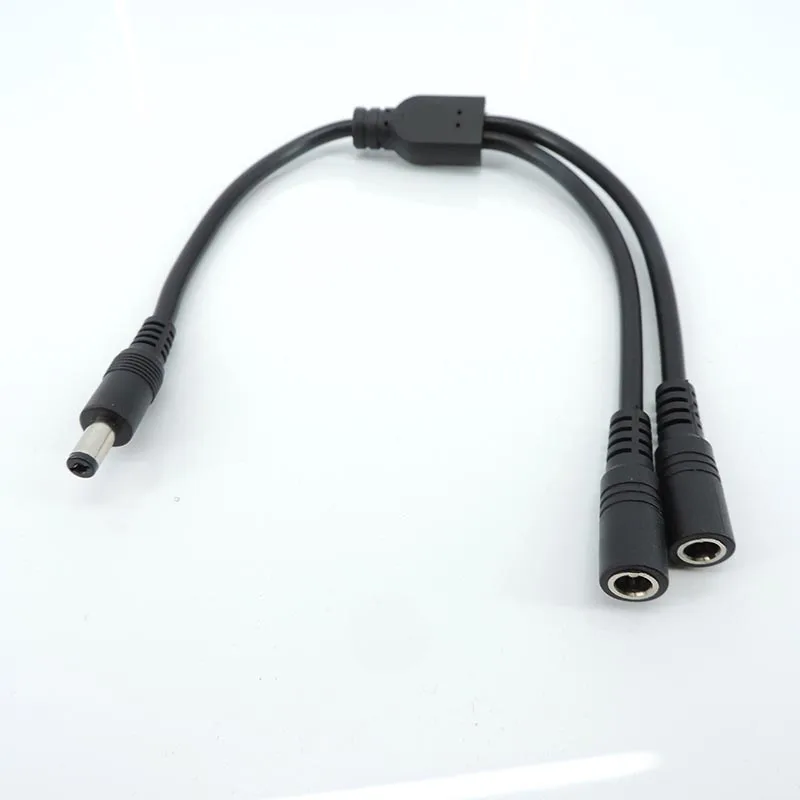 10A 18awg 19V 24V 12V 2 Way DC 1 Male to 2 Male Female Splitter Connector Power Supply Adapter Extension Cable 5.5x2.1mm Plug