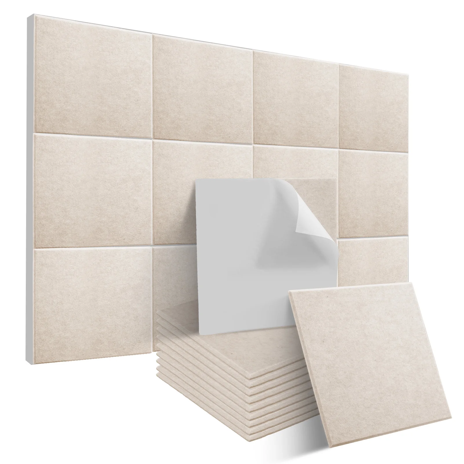 24er-Pack Selbstklebende Akustikplatten 30x30cm Hochdichte NRC 0,95 Schalldämmende Wandfliesen für Studio, Zuhause, Büro, Spielzimmer