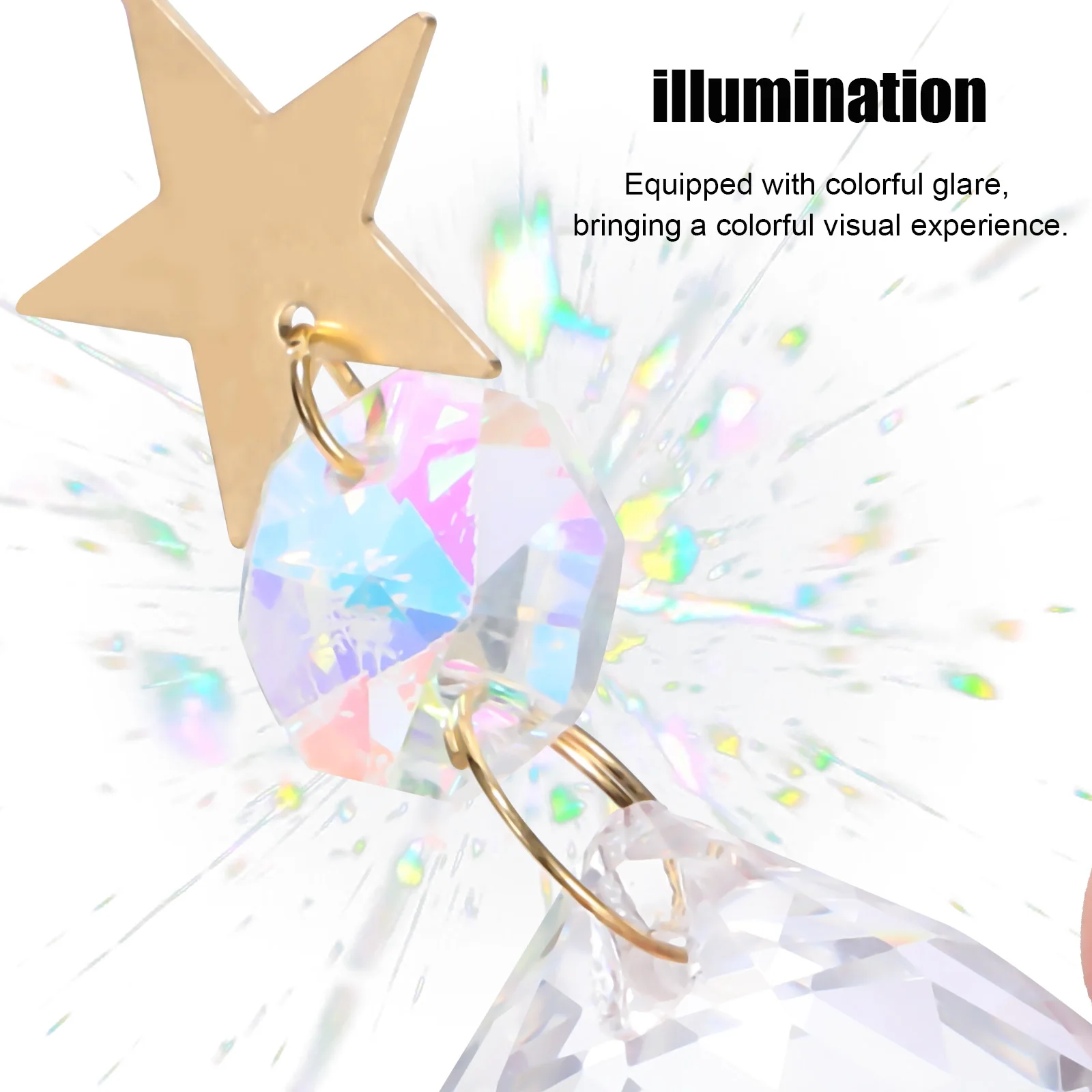 

Crystal Sun Catcher Large Purple Pentagram Star Hanging Decor White Crystal Garden naments Home Suncatcher Window Pendant DIY