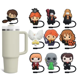 Hot Toys Harry Potter Straw Cover Cap 10MM Drink Straw Plug Reusable Splash Proof Drinking Fit Cup Straw Cap Charms Pendant Gift