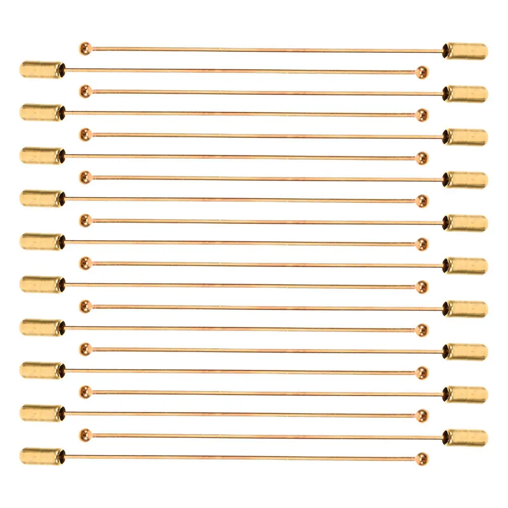

20Pcs Jewelry Brooch Pins Long Metal Handmade Boutonniere Pins Stopper Scarf Hat Embroidery Brooch Making Lapel Stick