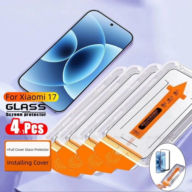 Image of 1-4 Stück für Xiaomi 17 Glas Xiaomi Mi 17 Gehärtetes Glas Schutzfolie Vollständige Abdeckung Kleber 9H HD Staubfrei für Displayschutz Xiaomi 17