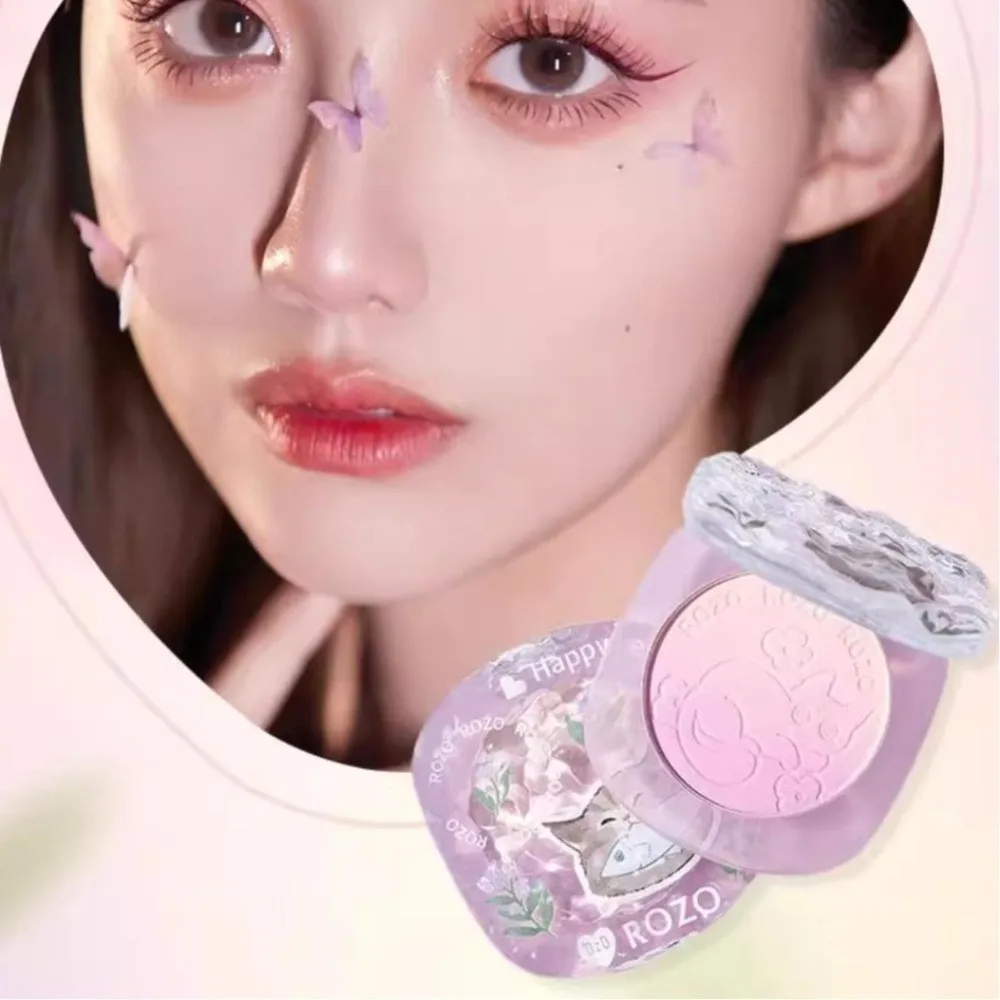 Peach Pink Gradient Color Blusher Matte Finish Fine Flash Cheek Tint Rouge Waterproof Natural Nude Face Blush Palette Beauty