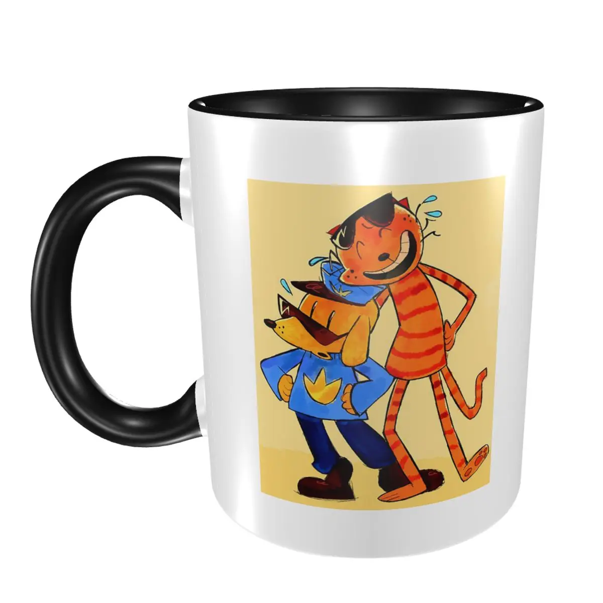 

Собака Человек Lil Petey And Big Petey Fan Art Кружка Забавные керамические кофейные чашки Чайные кружки Молочная чашка Посуда для напитков Подарок для друзей