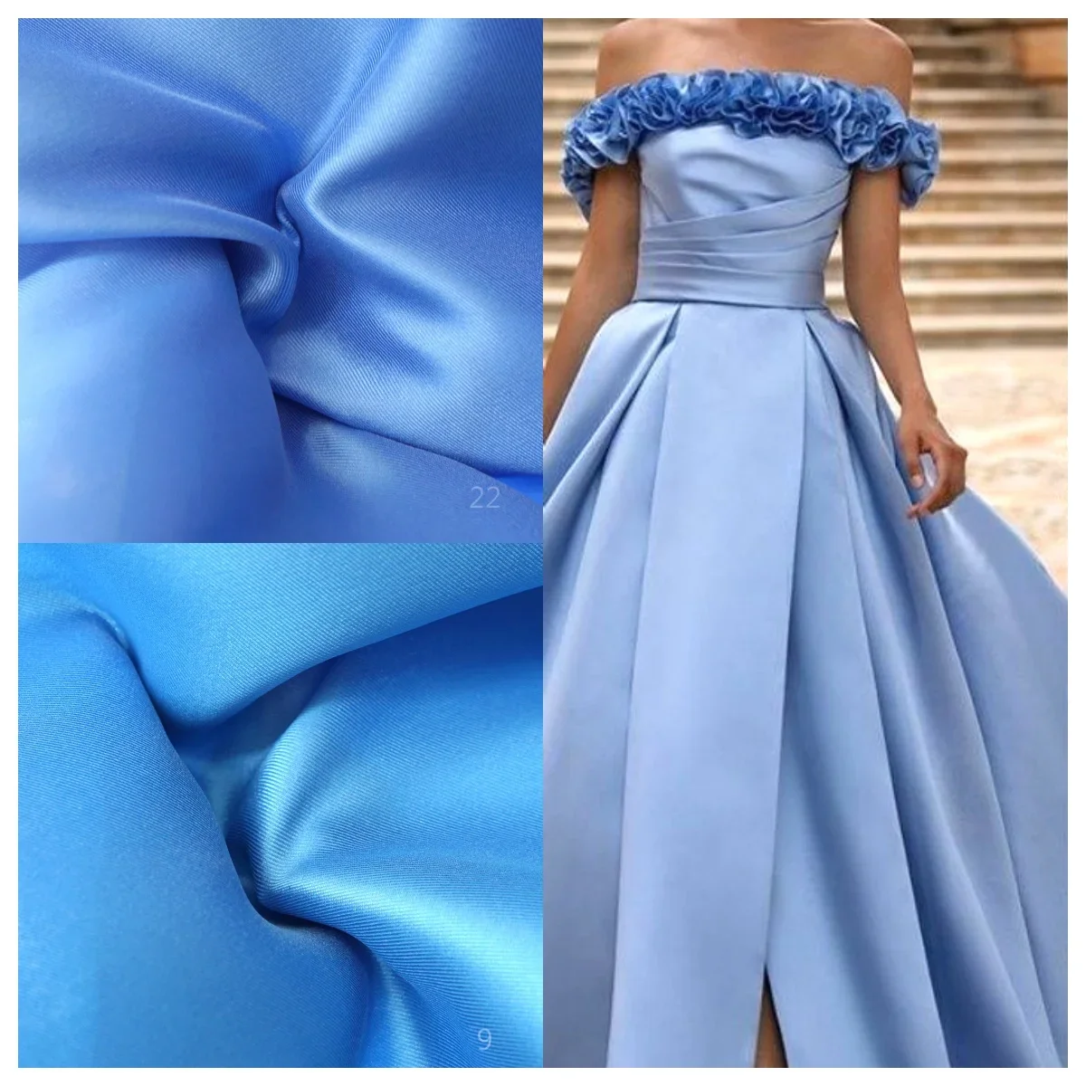 Exclusivo tela satinada Mikado textura nítida Color sólido rico brillo lujoso Ideal para vestido de baile ropa nupcial diseñador formal